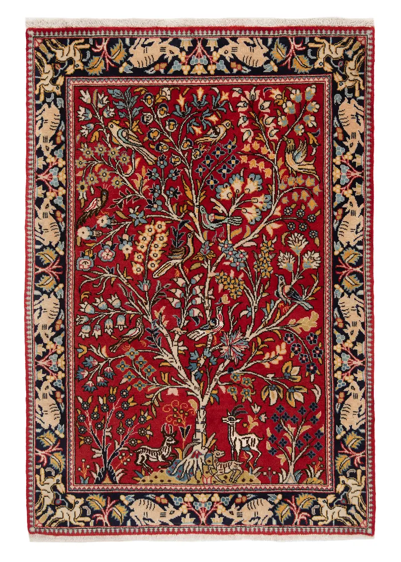 Alfombra persa Qom | 118 x 81 cm