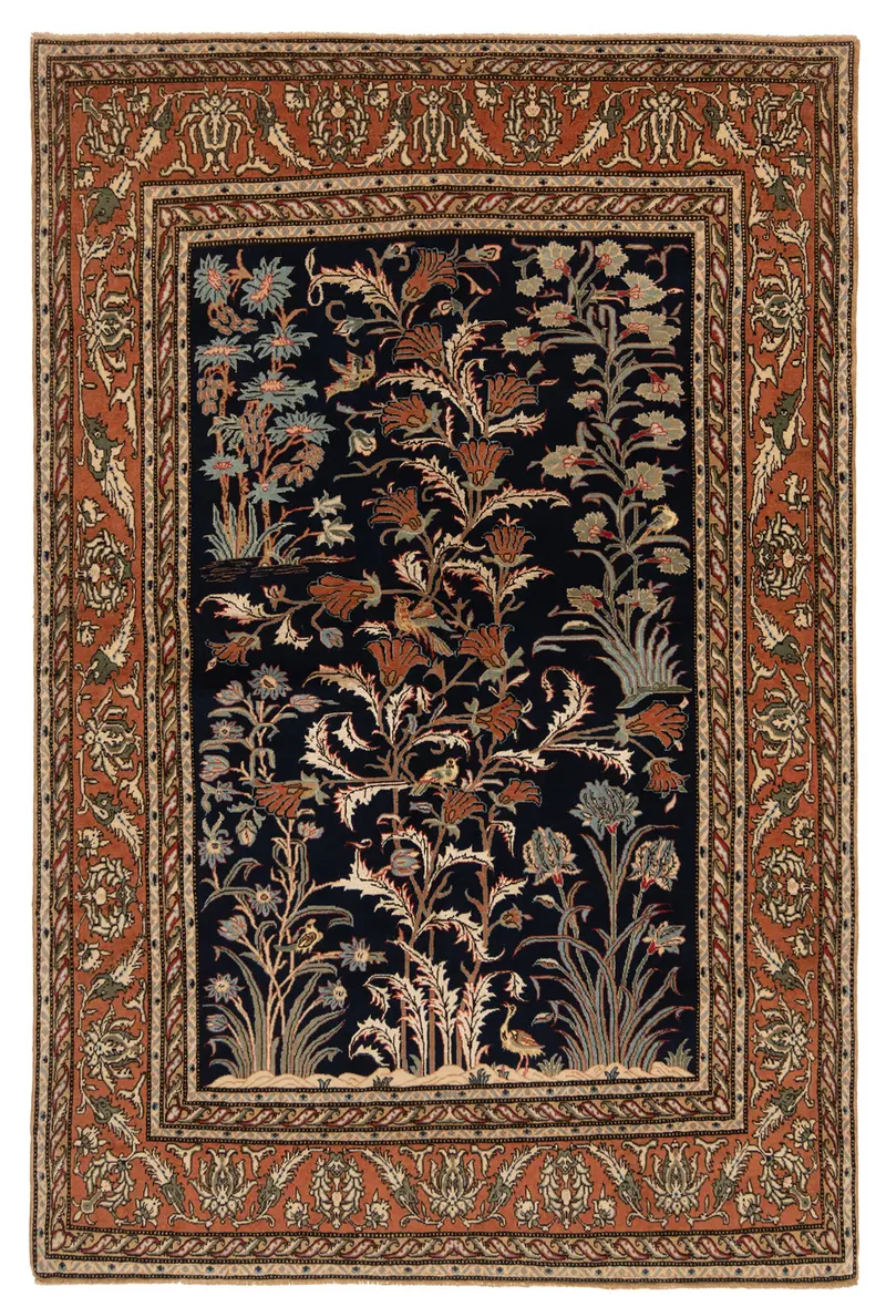 Alfombra Persa Qom | 198 x 131 cm