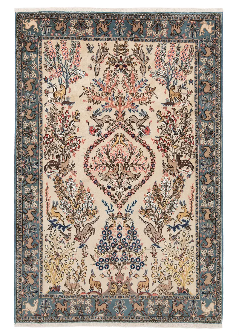 Alfombra persa Qom | 203 x 135 cm