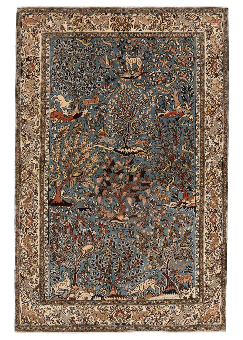 Alfombra persa Qom | 213 x 135 cm