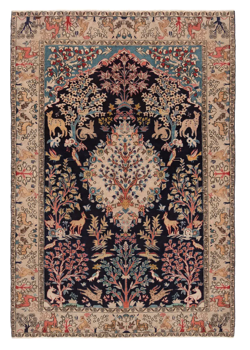 Alfombra persa Qom Patina | 195 x 133 cm