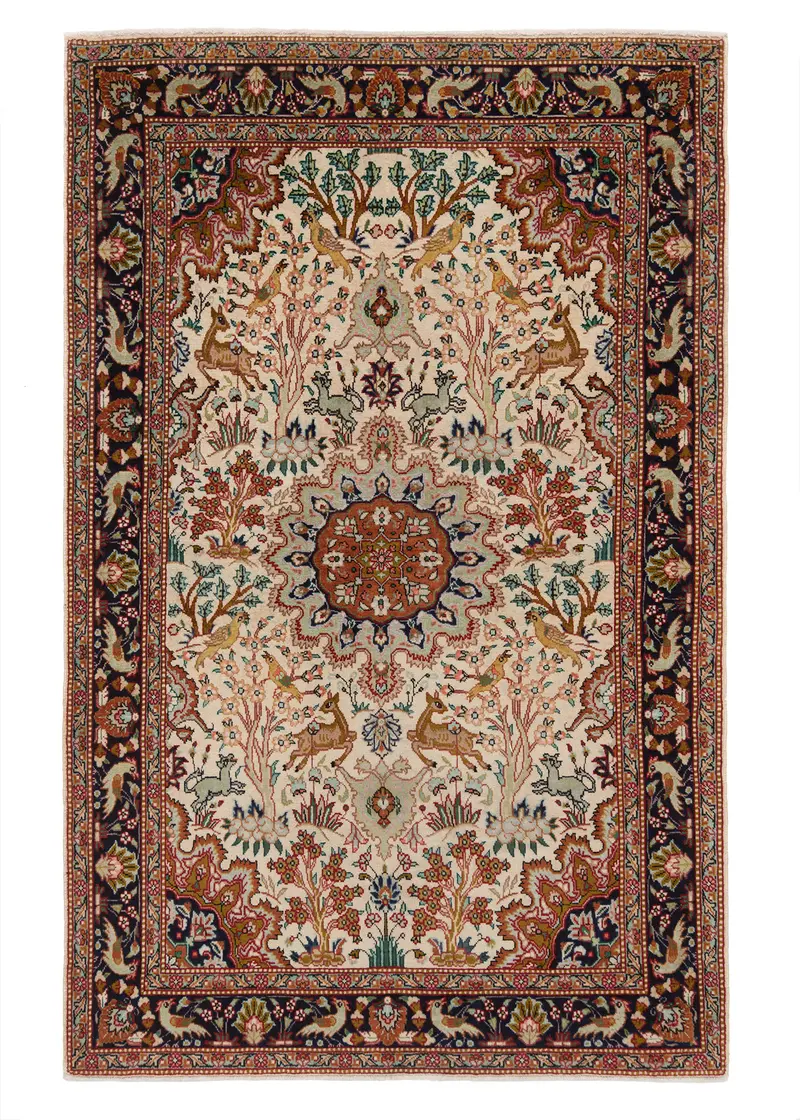 Alfombra persa Tabriz 40 Raj | 152 x 97 cm