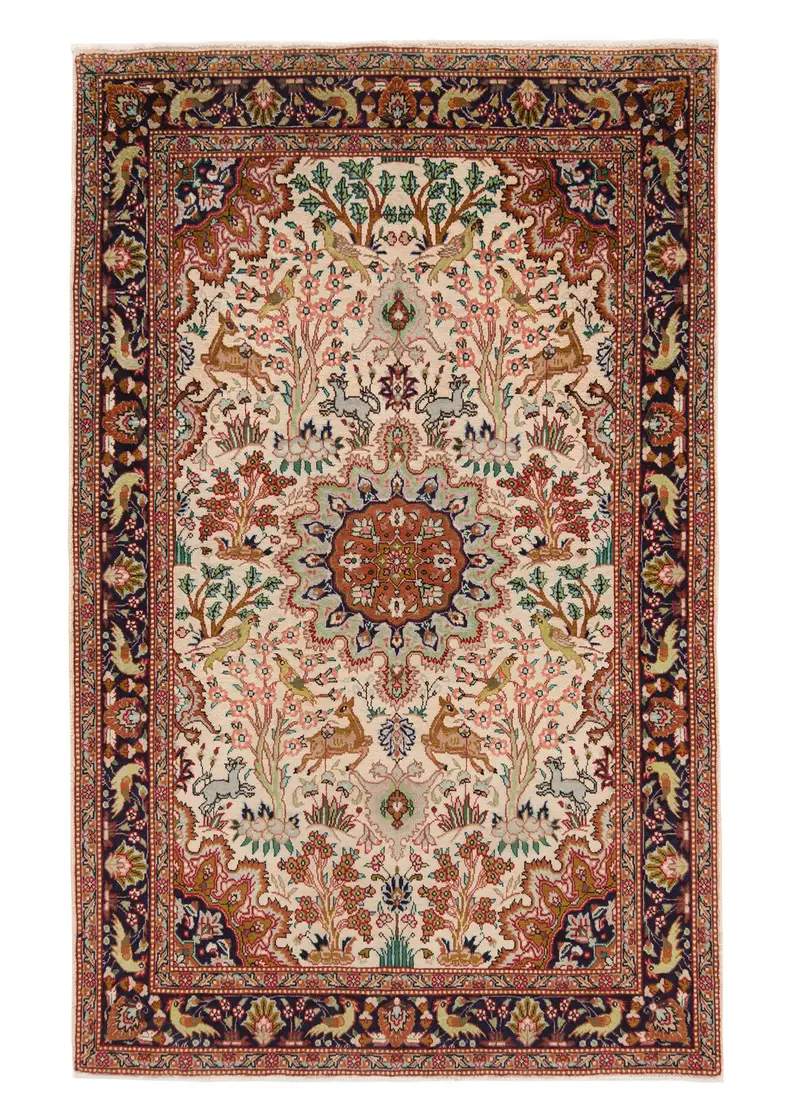 Alfombra persa Tabriz 40 Raj | 156 x 99 cm