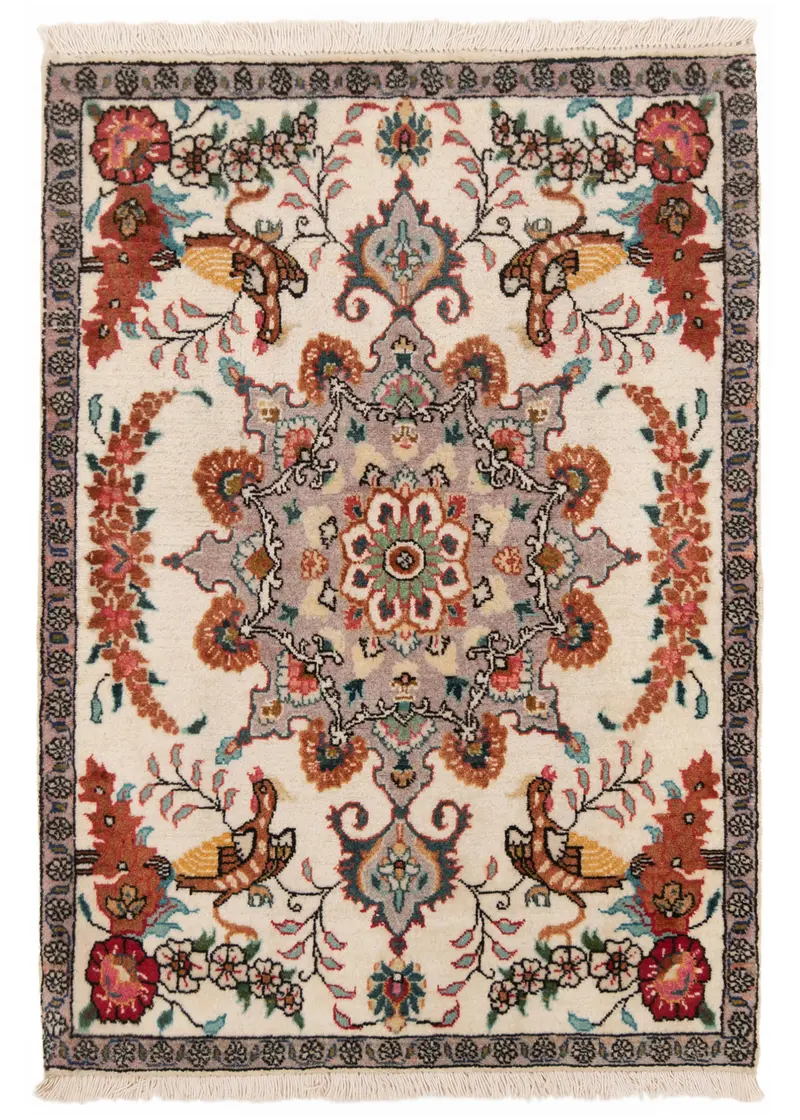 Alfombra persa Tabriz 50 Raj de lana y seda | 70 x 50 cm