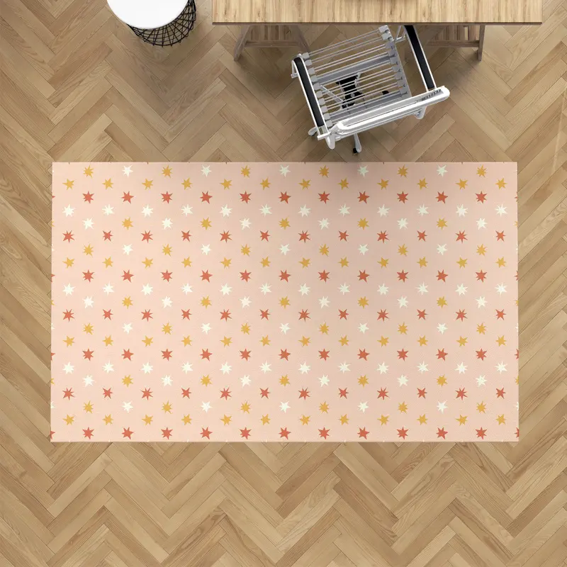 Alfombra vinílica Estrellas Punteadas Naranja Crema S