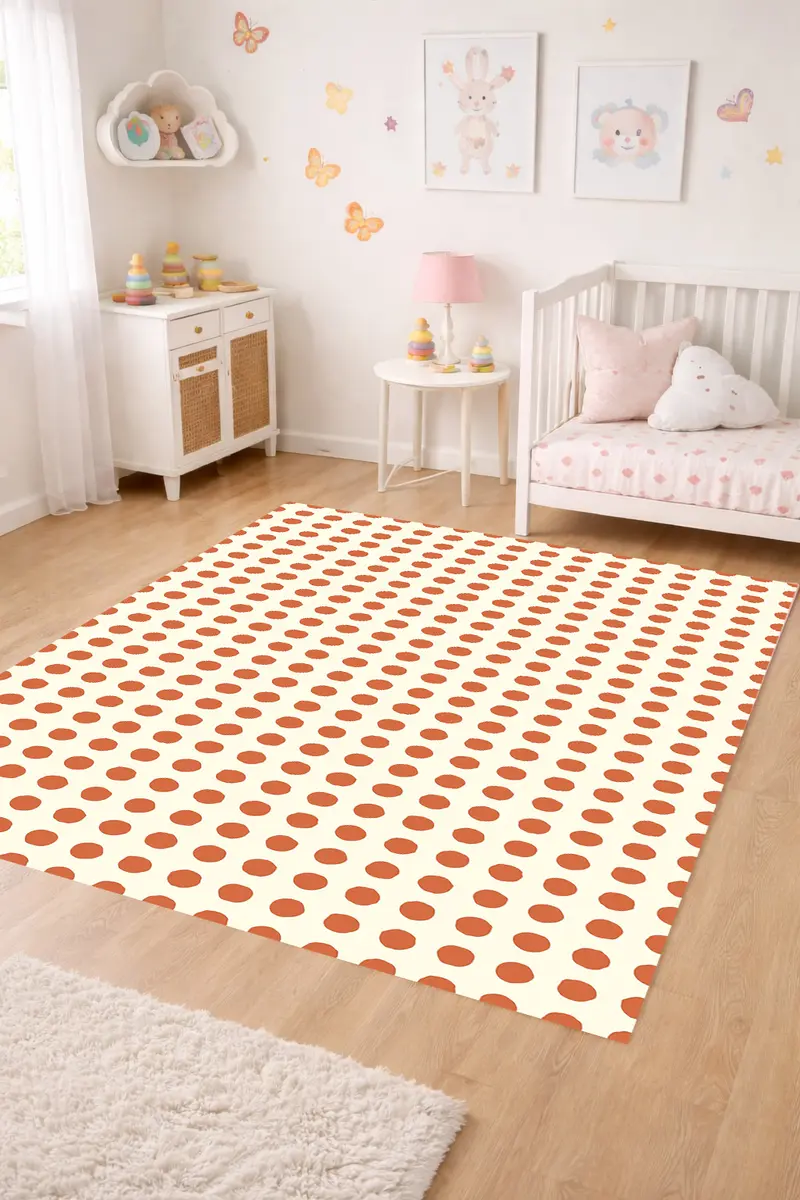 Alfombra vinílica Lunar Irregular Naranja Crema S