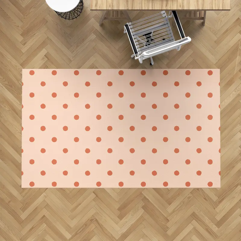 Alfombra vinílica Lunares Irregulares Naranja Rosado M