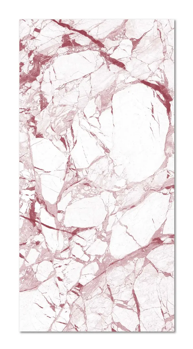 Alfombra Vinílica Mármol Blanco y Rosa