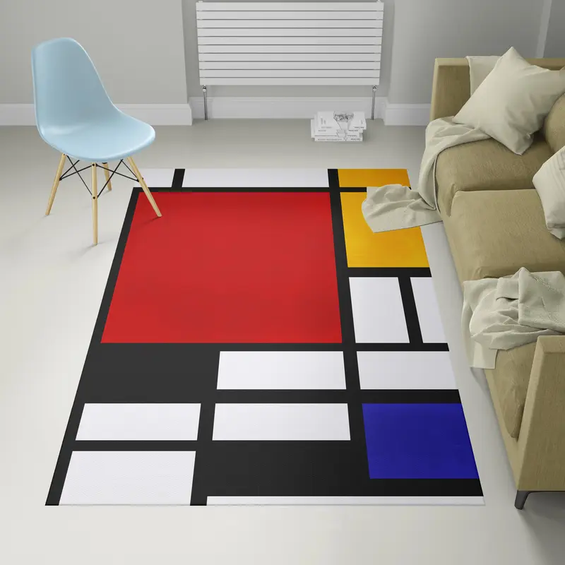 Alfombra vinílica Piet Mondrian Composition Red Squares