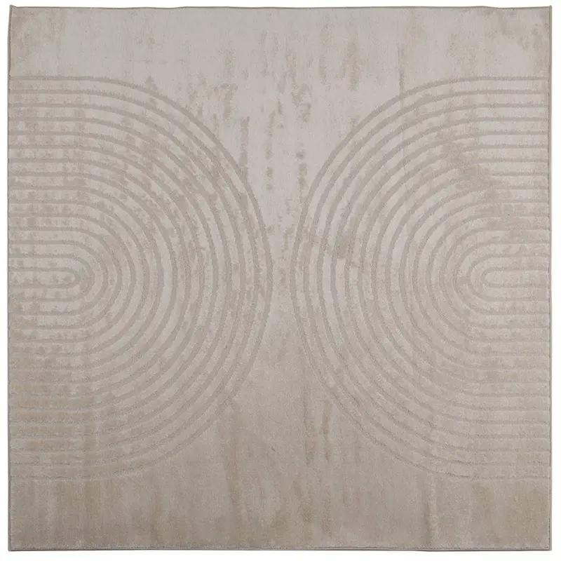 Alfombras de área Cuadrado GALATI Beige 120 x 120 cm Poliéster