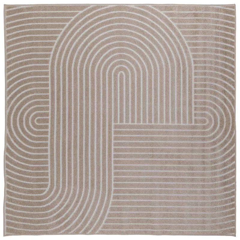Alfombras de área Cuadrado PALMERAS Beige 120 x 120 cm