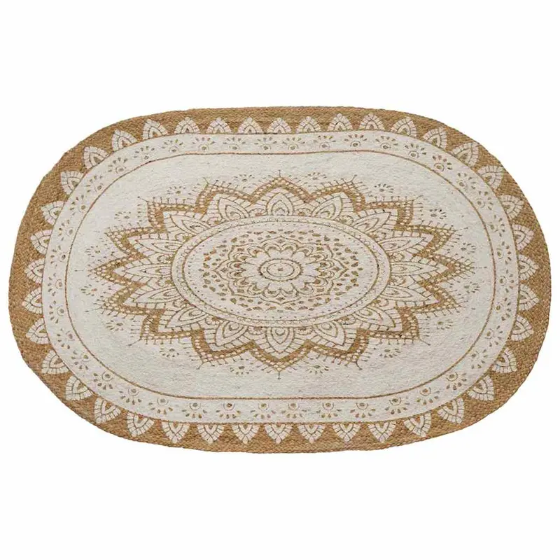 Alfombras de área Natural con estampado blanco 100 x 152 cm