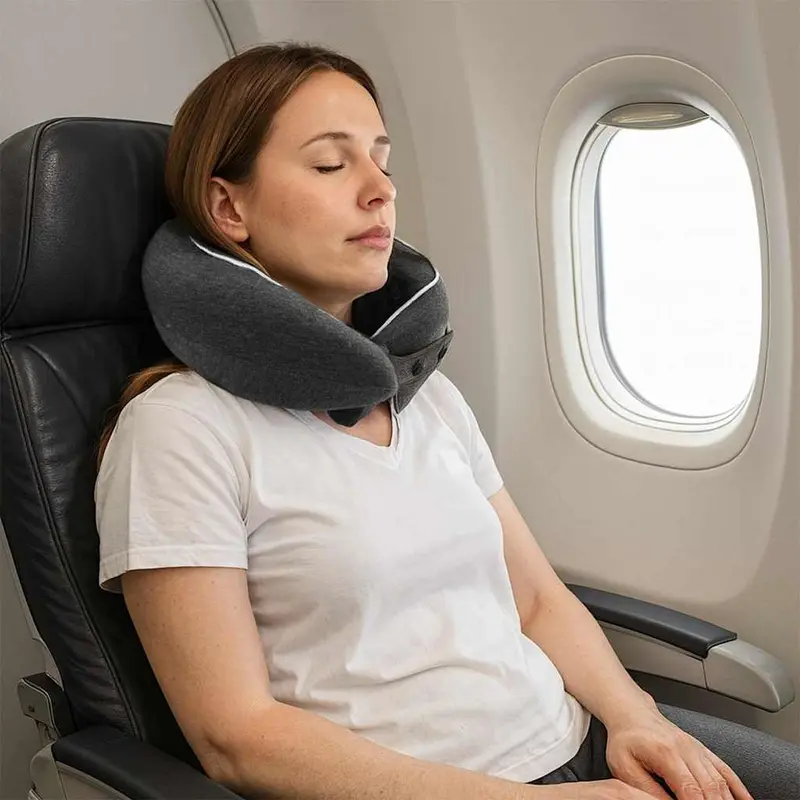 Almohada de viaje para el cuello Gris oscuro