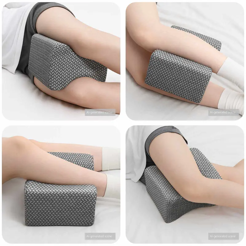 Almohada para la rodilla Color sólido Gris 26 x 21,5 x 15 cm