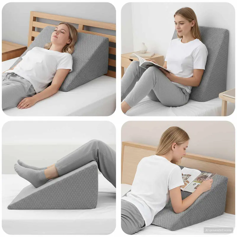 Almohada para Piernas Gris 60 x 50 x 30 cm Espuma Viscoelástica