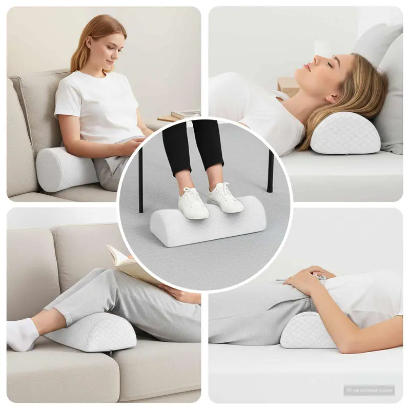 Almohada para Piernas Liso 52 x 20 x 12 cm Espuma Viscoelástica