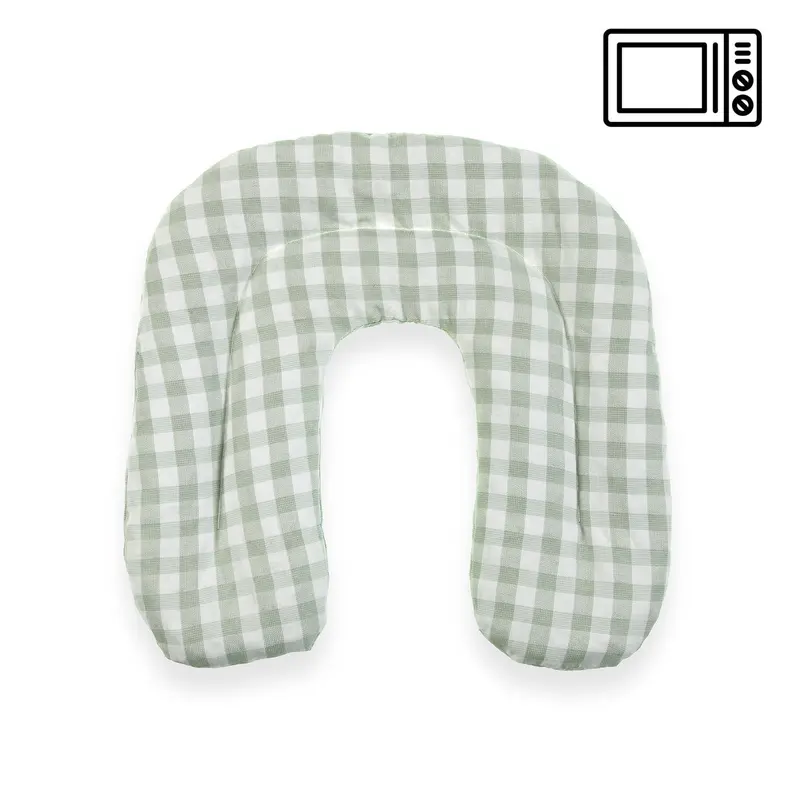 ALMOHADA TERMICA FORMA DE CUELLO VICHY VERDE