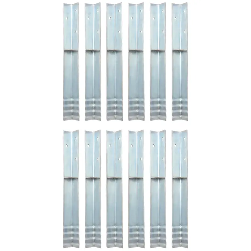 Anclaje de tierra forma de L 12 uds acero galvanizado 5x5x50 cm