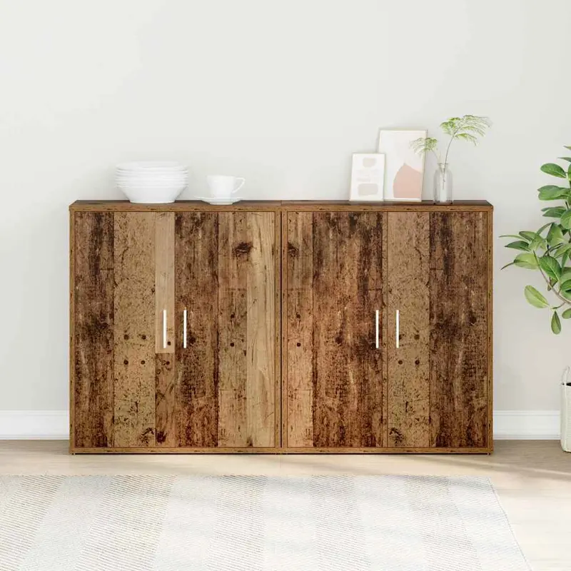Aparador 2 pcs Madera vieja 60 x 31 x 70 cm