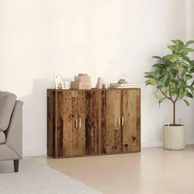 Aparador 2 pcs Madera vieja 60 x 31 x 84 cm