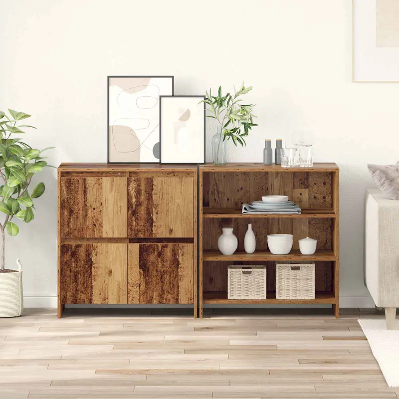 Aparador 2 pcs Madera vieja 70 x 41 x 75 cm