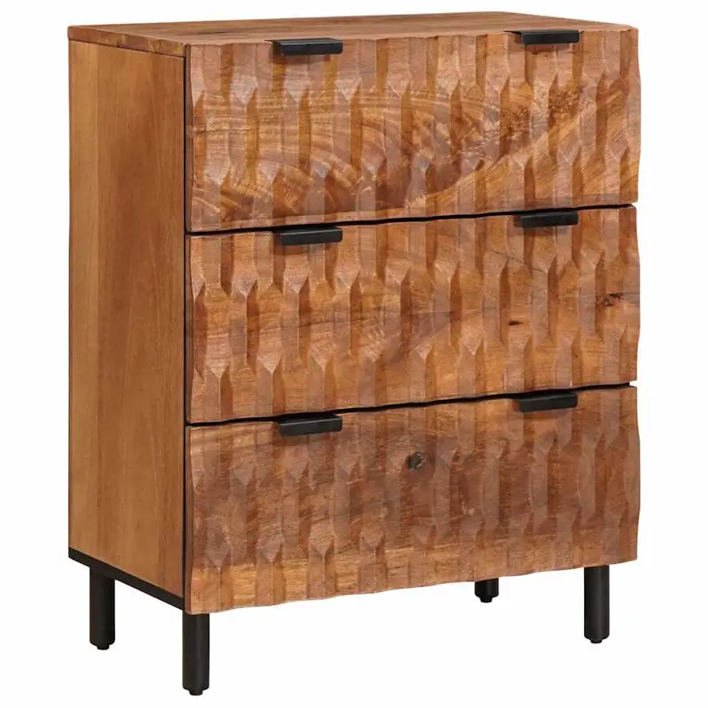 Aparador Acabado de Acacia Marrón 60 x 33 x 75 cm