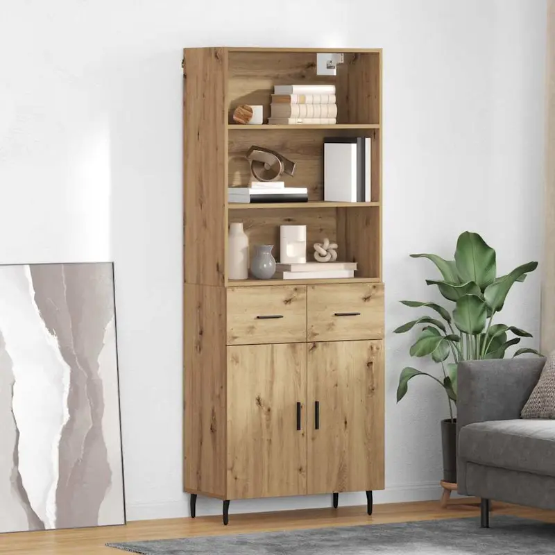 Aparador alto con cajón Roble artesanal 69,5 x 34 x 180 cm