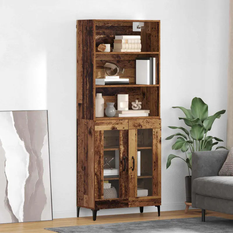 Aparador alto Madera envejecida 69,5 x 34 x 180 cm