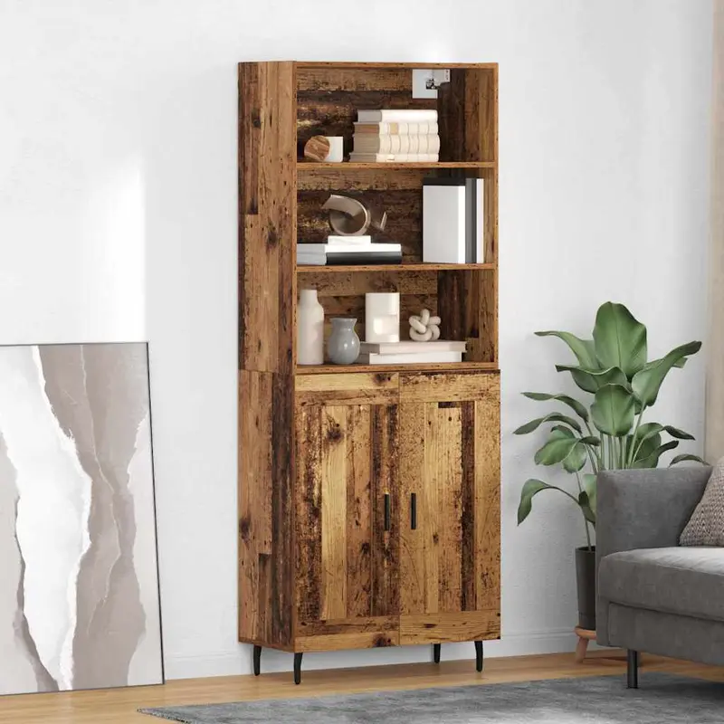 Aparador alto Madera envejecida 69,5 x 34 x 180 cm
