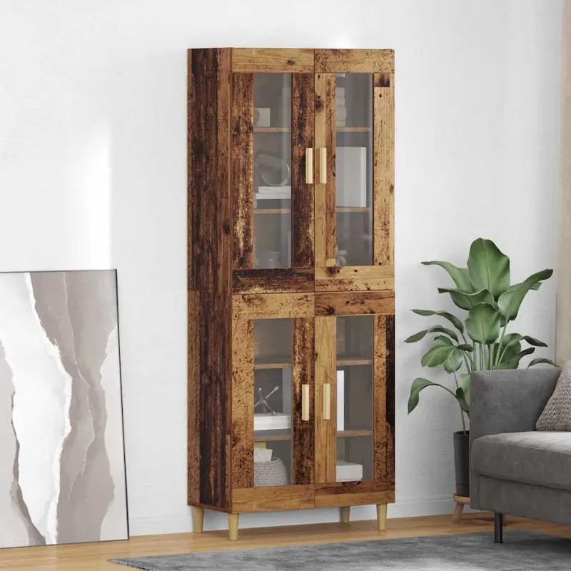 Aparador alto Madera envejecida 69,5 x 34 x 180 cm