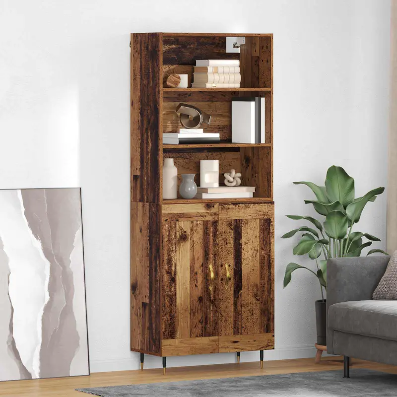 Aparador alto Madera envejecida 69,5 x 34 x 180 cm