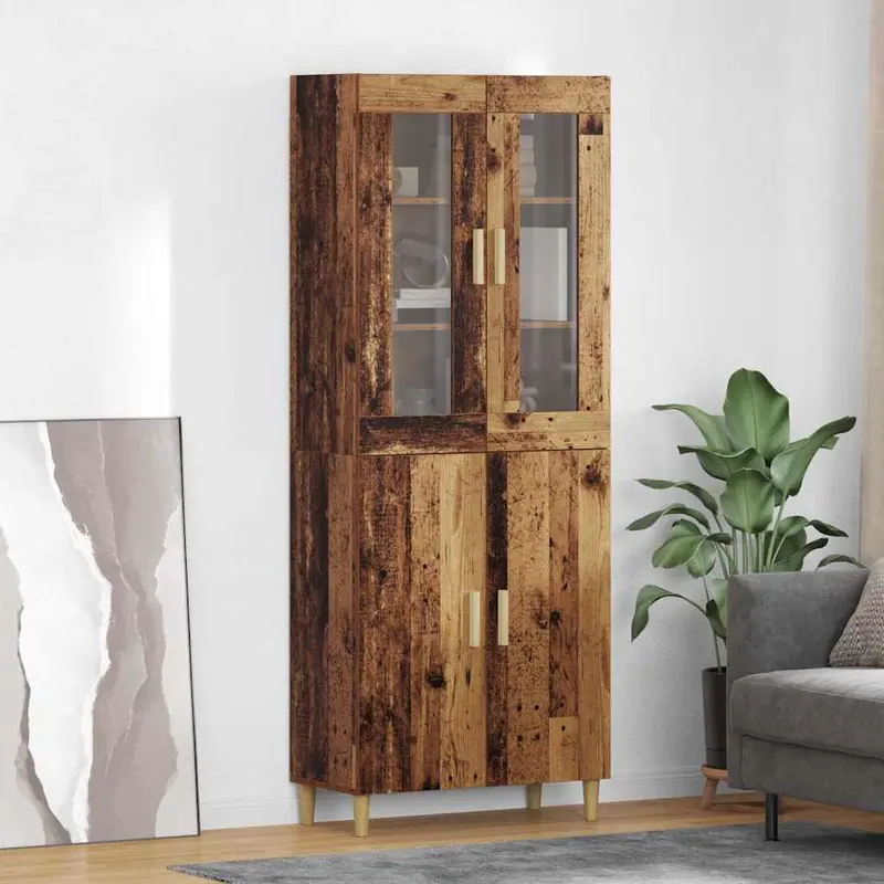 Aparador alto Madera envejecida 69,5 x 34 x 180 cm