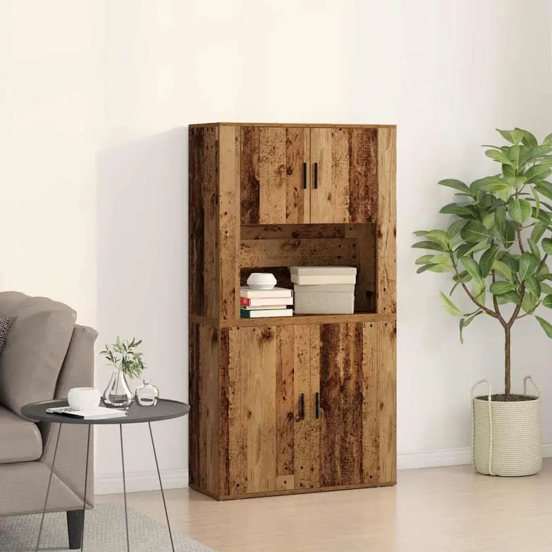 Aparador alto Madera vieja 80 x 33 x 150 cm