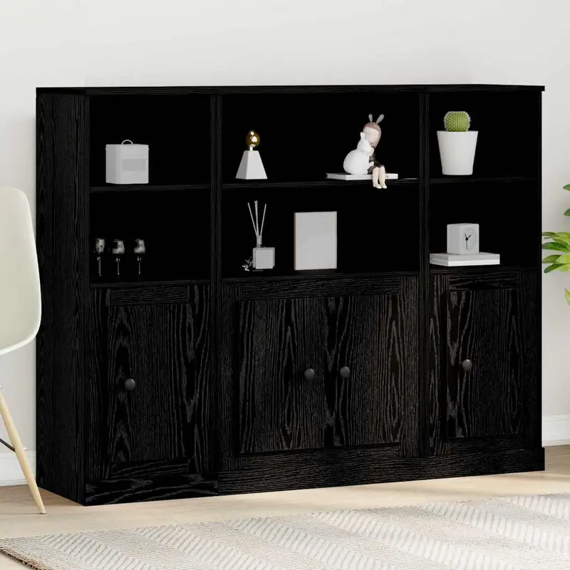 Aparador alto Roble Negro 132 x 35,5 x 103,5 cm