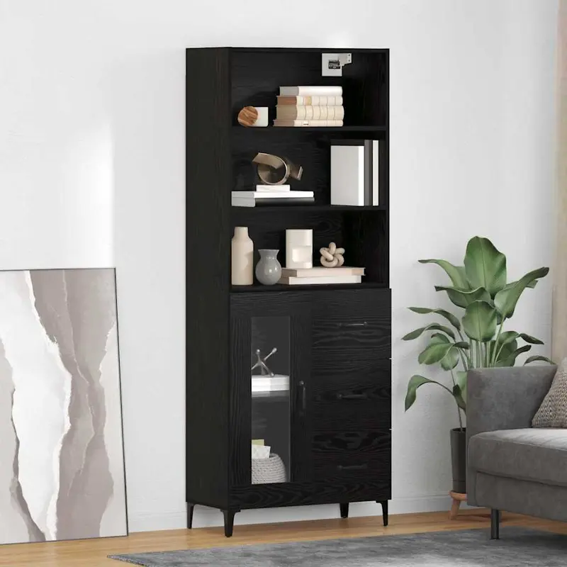 Aparador alto Roble Negro 69,5 x 34 x 180 cm