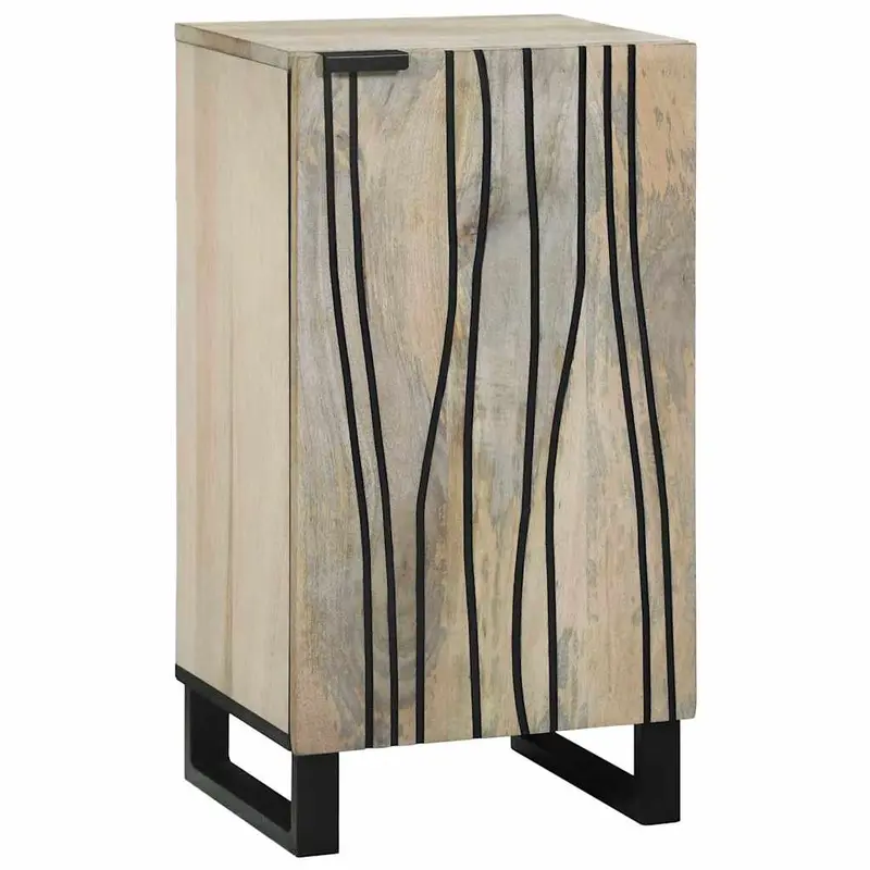 Aparador Blanco 40 x 33 x 75 cm madera maciza de mango