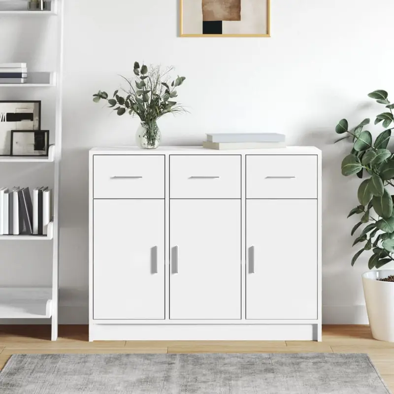 Aparador blanco 91x28x75 cm madera de ingeniería