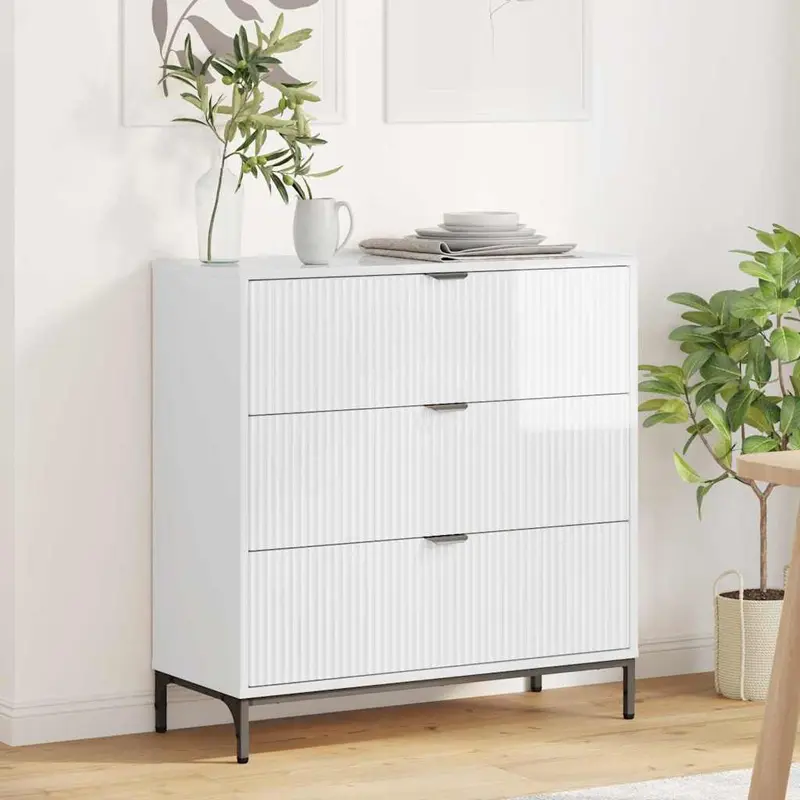 Aparador brillante 79,5 x 33 x 82 cm Madera de ingeniería