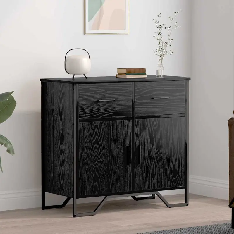 Aparador con cajón Roble Negro 79,5 x 35,5 x 74,5 cm