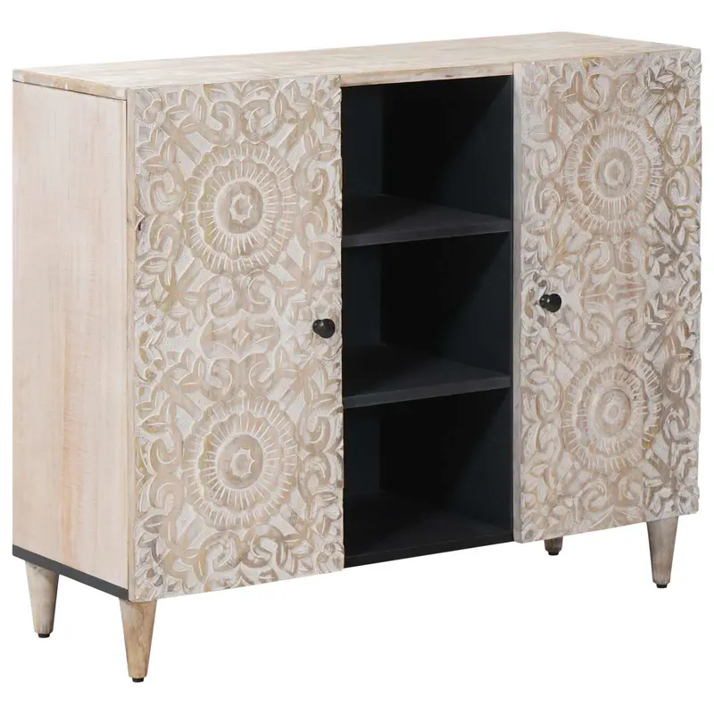 Aparador con estante 90 x 33,5 x 75 cm Madera de mango maciza