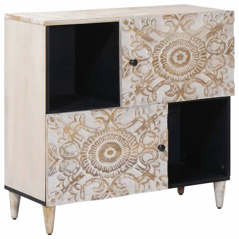 Aparador con puerta 80 x 33,5 x 75 cm Madera de mango maciza