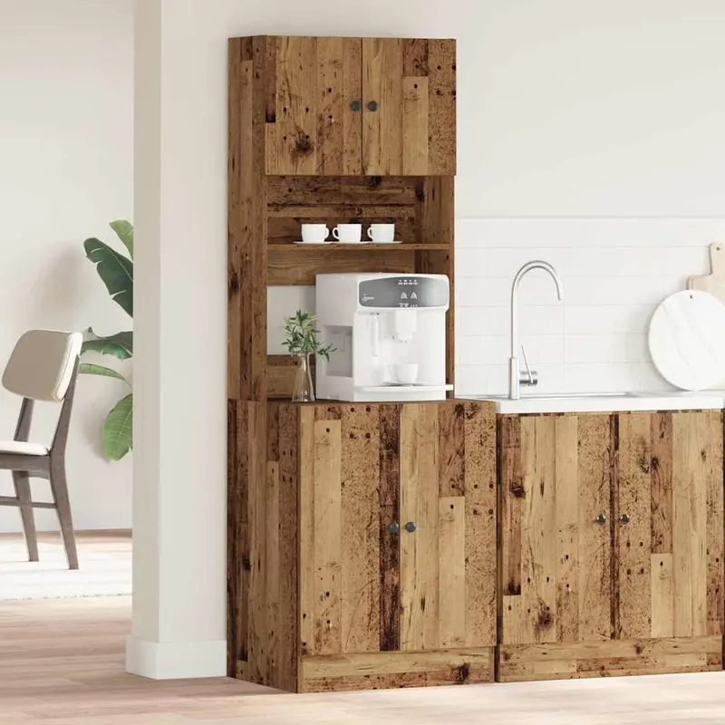 Aparador de cocina 2 pcs Madera vieja 60 x 50 x 180 cm