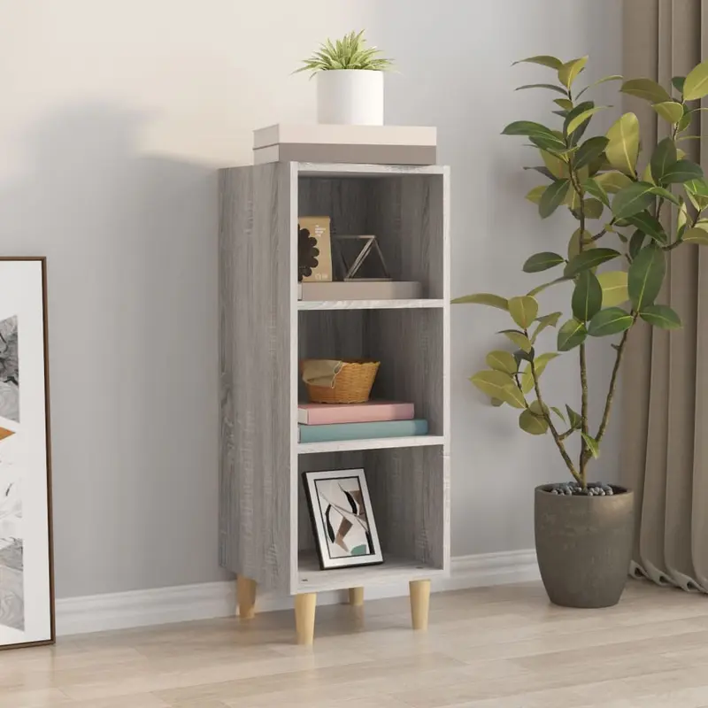 Aparador de madera contrachapada gris Sonoma 34,5x32,5x90 cm