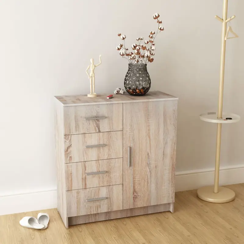 Aparador de madera de ingeniería roble 79x35x88 cm
