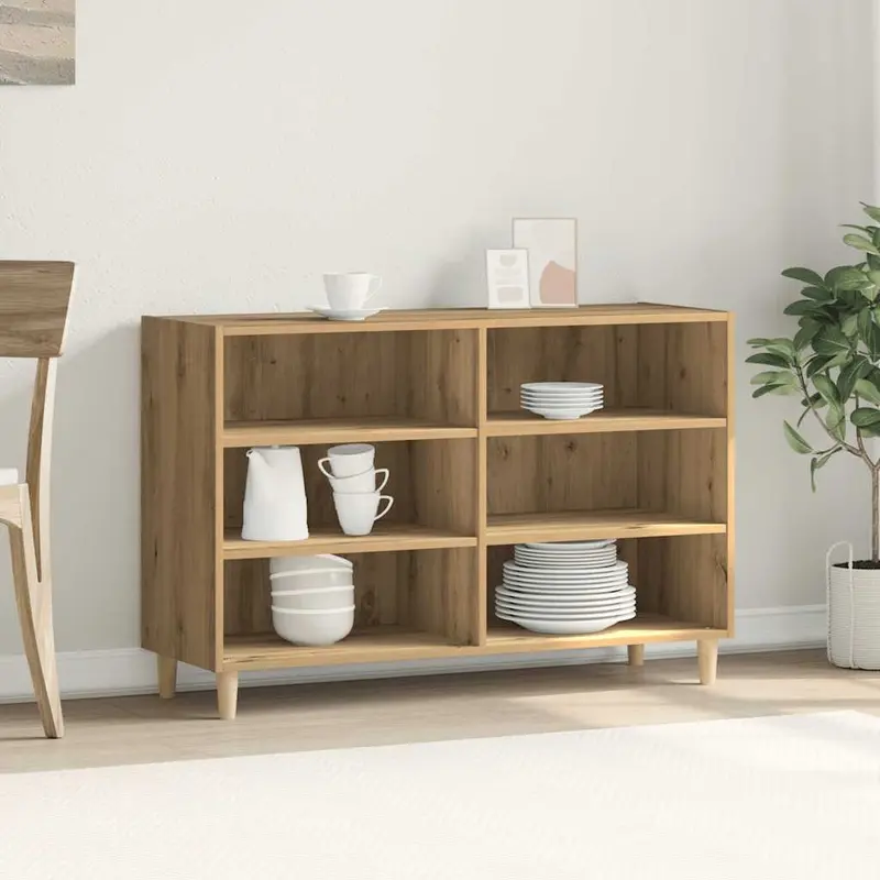 Aparador de madera de ingeniería roble artisan 103,5x35x70 cm