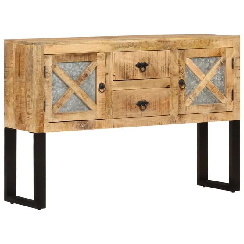 Aparador de madera de mango rugosa 110x30x74 cm