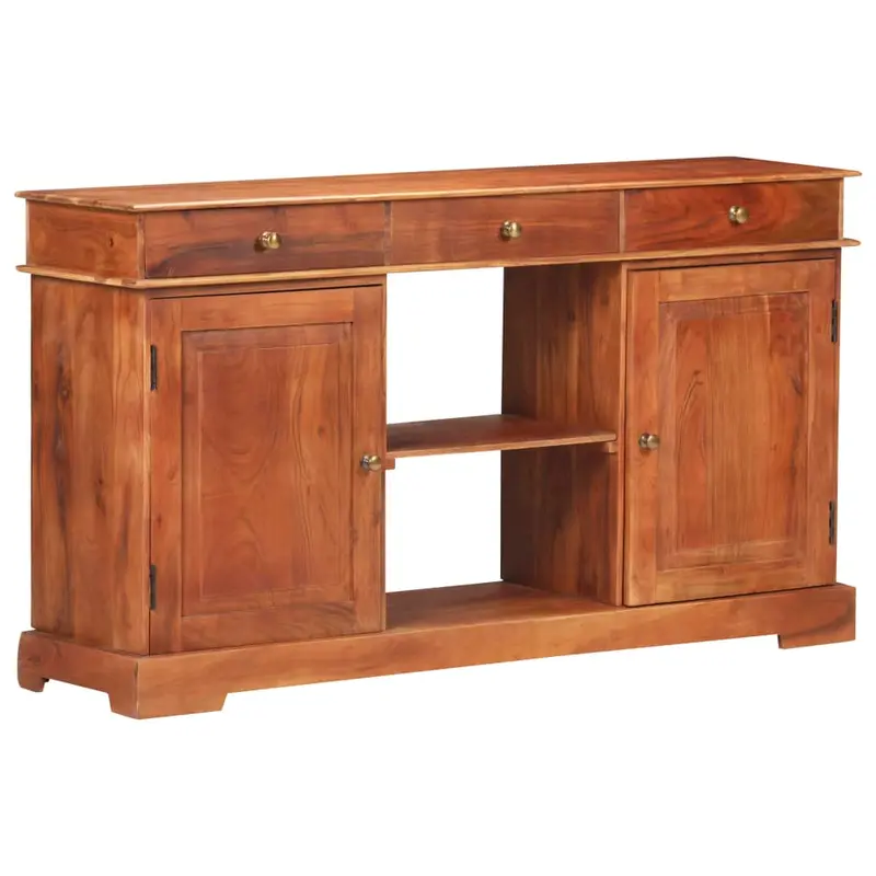 Aparador de madera maciza de acacia 135x35x75 cm