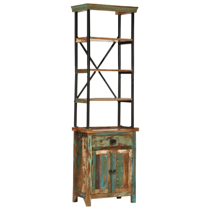 Aparador de madera maciza reciclada 55x30x180 cm