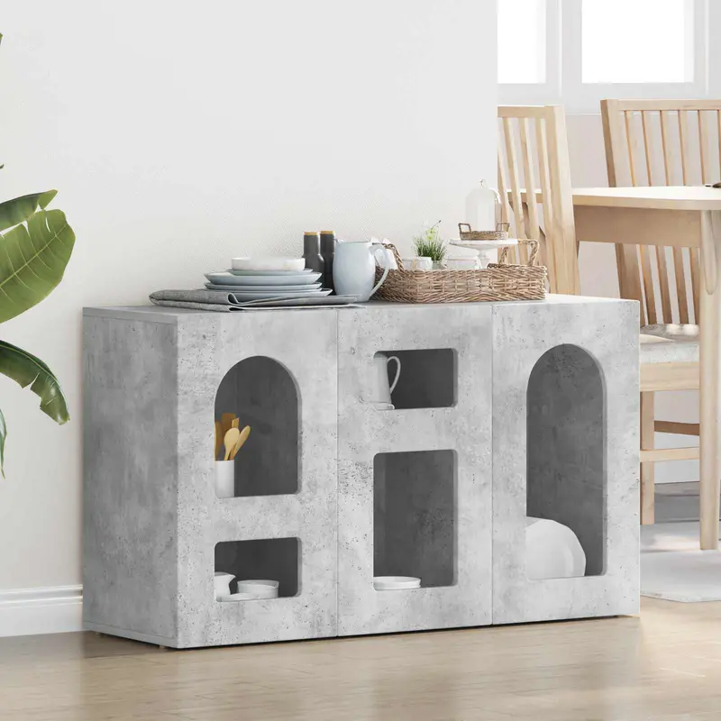 Aparador Gris Concreto 100 x 35 x 59 cm Madera de ingeniería