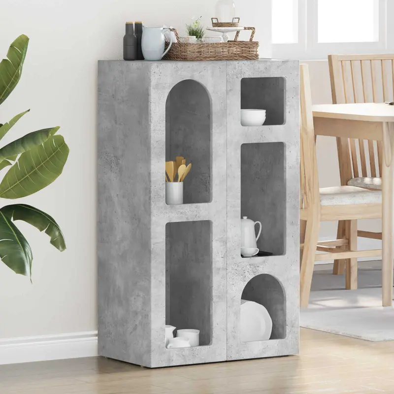 Aparador Gris Concreto 59 x 35 x 100,5 cm Madera de ingeniería